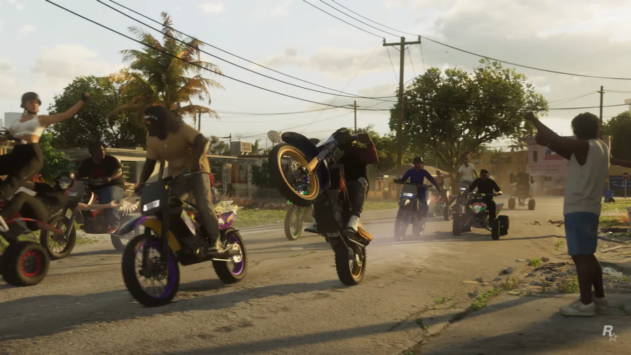 Bikers on Sanchez motorcycles.